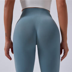 Blue Bubble Butt Gym Pants High Waist Fitness Tights Yoga Leggings PQYJ003A