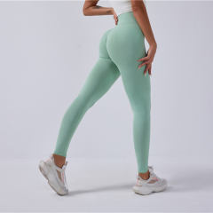 Pink High Waist Fitness Tights Yoga Leggings Bubble Butt Gym Pants PQYJ003D