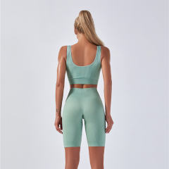 Green Yoga Outfits Women Fitness Wear Running Leggings Bubble Butt Squat Pants PQYJ009B