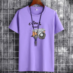 Black Summer Fashion T-shirt for Men Plus Size Cotton Tops PQ1016A