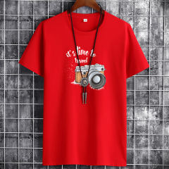 Black Summer Fashion T-shirt for Men Plus Size Cotton Tops PQ1016A