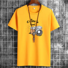 White Summer Fashion T-shirt for Men Plus Size Cotton Tops PQ1016B