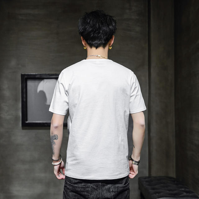 Grey Trend Casual Cotton T Shirts Summer Fashion T-shirt For Men RL8141C