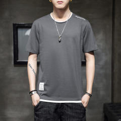 Blue Summer Fashion T-shirt For Men Trend Casual Cotton T Shirts RL8144B