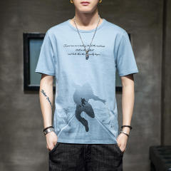 Black Trend Casual T Shirts Summer Fashion Cotton T-shirt For Men RL8140A