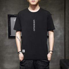 Black Summer Men T-shirt For Travel Fashion Casual Tops RL8160A