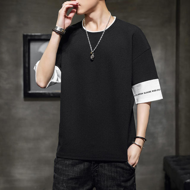 Black Summer T-shirt For Men Fashion Youth Casual T Shirts RL8159A