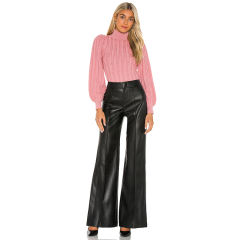 Wide Leg PU Hight Waist Trousers Sexy Faux Leather Pants for Women PQ289