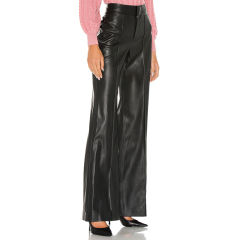 Wide Leg PU Hight Waist Trousers Sexy Faux Leather Pants for Women PQ289