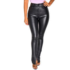 Black Sexy Faux Leather Pants for Women PU Hight Waist Trousers PQ280