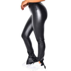 Black PU Hight Waist Leggings Sexy Slim Faux Leather Pants for Women PQ298