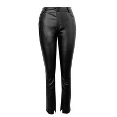 Black Sexy Faux Leather Pants for Women PU Hight Waist Trousers PQ280