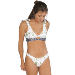 White Low Waist Bikini for Women Sexy Padded V-neck Swimwear PQ411663A
