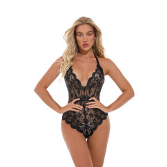 Red Sexy Halter Teddies Lingerie V-neck Bodysuit For Women PQ4105B