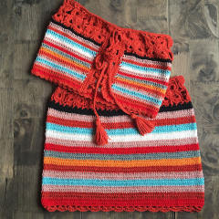 Khaki Bandeau Bikini Tassel Beachwear Women Crochet Skirts PQ5925C