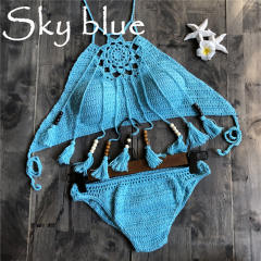 Crochet Bikini Bras Women Knit Beachwear Swimwear PQ3904