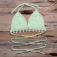 Summer Tassel Bikini Bras Sexy Beach Wear Women Crochet Swimwear PQ7004