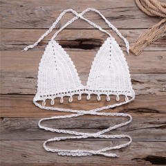 Summer Tassel Bikini Bras Sexy Beach Wear Women Crochet Swimwear PQ7004