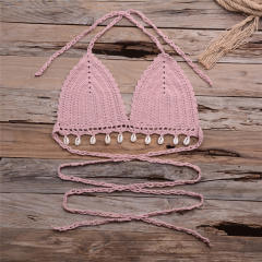 Summer Tassel Bikini Bras Sexy Beach Wear Women Crochet Swimwear PQ7004