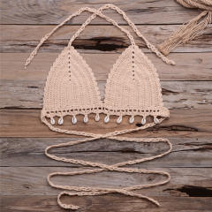 Summer Tassel Bikini Bras Sexy Beach Wear Women Crochet Swimwear PQ7004