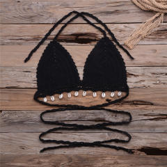 Summer Tassel Bikini Bras Sexy Beach Wear Women Crochet Swimwear PQ7004