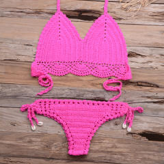 Khaki Crochet Bikini Bra Sets Sexy Beach Wear Women Swimwear PQ3918