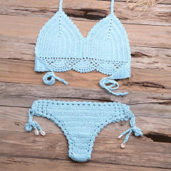 Khaki Crochet Bikini Bra Sets Sexy Beach Wear Women Swimwear PQ3918