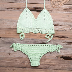 Khaki Crochet Bikini Bra Sets Sexy Beach Wear Women Swimwear PQ3918
