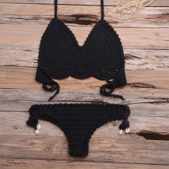 Khaki Crochet Bikini Bra Sets Sexy Beach Wear Women Swimwear PQ3918