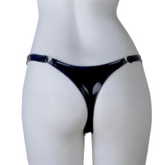Black Faux Leather Shorts Women Fetish Briefs Erotic Lingerie PQ6812A