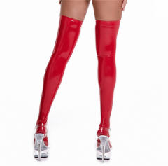Black Faux Leather Stockings Women Fetish PU Erotic Lingerie PQ6815A