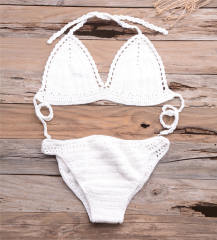 Khaki Crochet Bikini Bra with Panties Knit Swimwear Women Beachwear PQ6904A