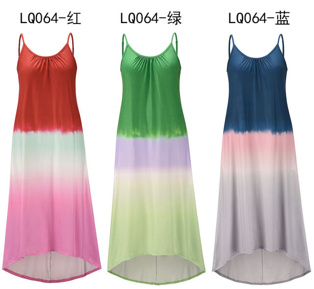 Striped Print Irregular Boho Dress Sleeveless Maxi Dresses PQLQ064