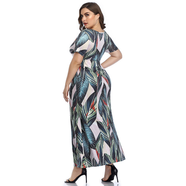 Floral Printed Boho Dress Summer Maxi Dresses For Women PQLQ096B