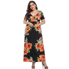 Floral Printed Boho Dress Summer Maxi Dresses For Women PQLQ096B