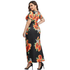 Floral Printed Boho Dress Summer Maxi Dresses For Women PQLQ096B