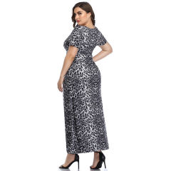 Summer Maxi Dresses For Women Leopard Printed Boho Dress PQLQ096A