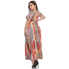 Summer Maxi Dresses For Women Boa Printed Boho Dress PQLQ096A