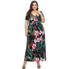 Floral Printed Boho Dress Summer Maxi Dresses For Women PQLQ096B