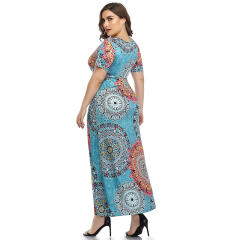 Floral Printed Boho Dress Summer Maxi Dresses For Women PQLQ096B