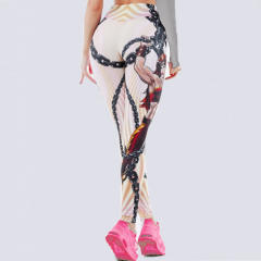 Cartoon Print Leggings Bubble Butt Yoga Outfits Women Activewear PQ176