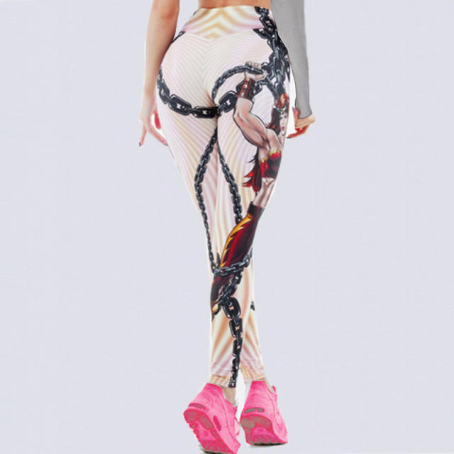 Cartoon Print Leggings Bubble Butt Yoga Outfits Women Activewear PQ176