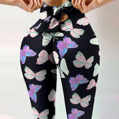 Tie-dyed Print Leggings Bubble Butt Yoga Outfits Women Activewear PQP1002D