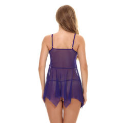 Black Mesh Babydoll Lingerie Sheer Lace Nightdress For Women PQ3277A