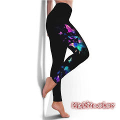 Butterfly Printing High Waist Fitness Tights Yoga Leggings Gym Pants PQYR15