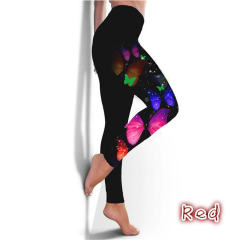Butterfly Printing High Waist Fitness Tights Yoga Leggings Gym Pants PQYR15