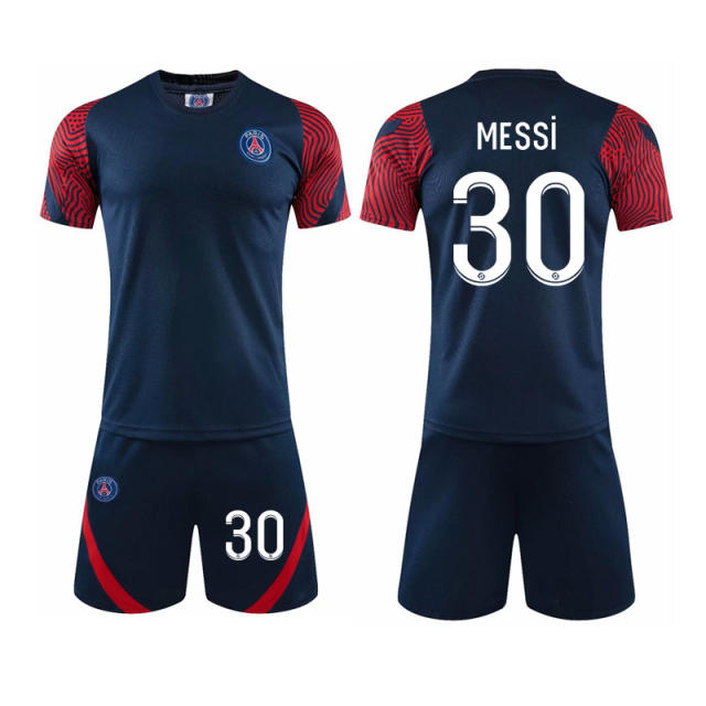 Adult Paris Saint-Germain F.C Home Soccer Jersey Messi Football Uniforms PQME001A