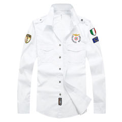 Black Long Sleeve Fashion Shirts For Men Solid Color Casual Tops PQ1618A