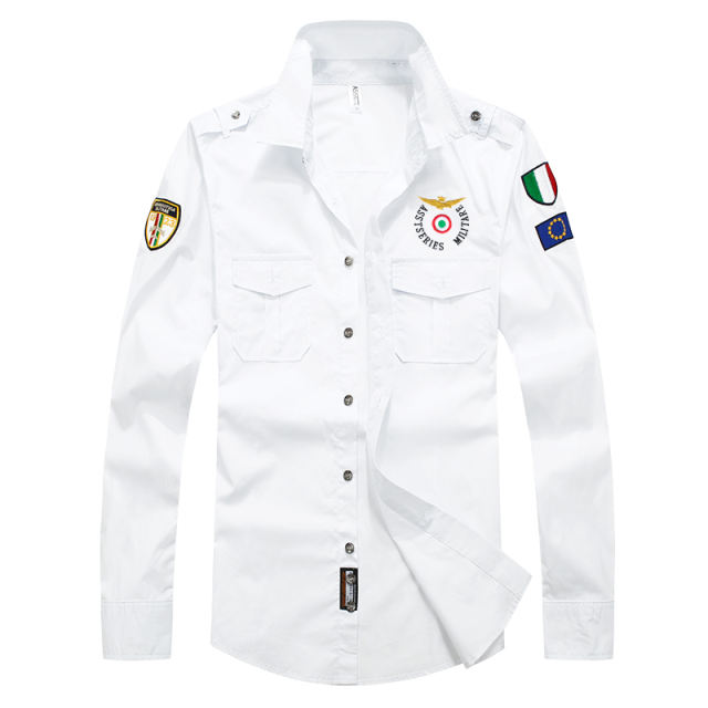 Black Long Sleeve Fashion Shirts For Men Solid Color Casual Tops PQ1618A