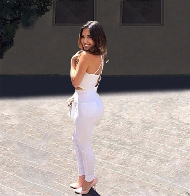 White Skinny Sexy Jeans Women Fashion Denim Trousers PQAM02